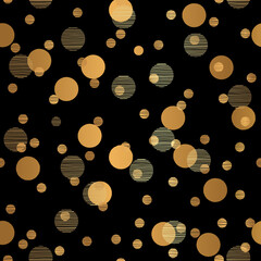 Gold Circle Pattern Design on Black Background