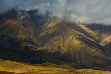 Dramatic Andean landscape over the Cuesta del Obispo, Salta Province, northwest Argentina	