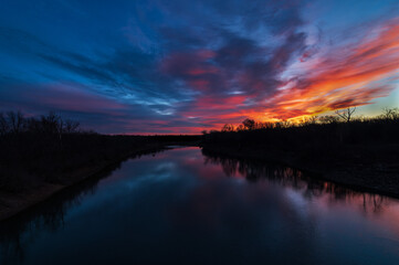 sunset over the lake