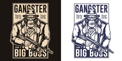 Mafia monochrome vintage label © DGIM studio