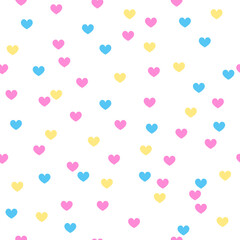 Colorful Heart Pattern Design on White Background