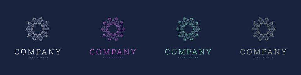 creative multicolour mandala vector logo template design