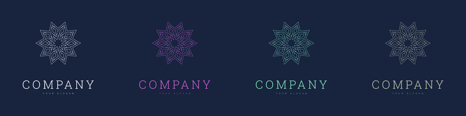 creative multicolour mandala vector logo template design