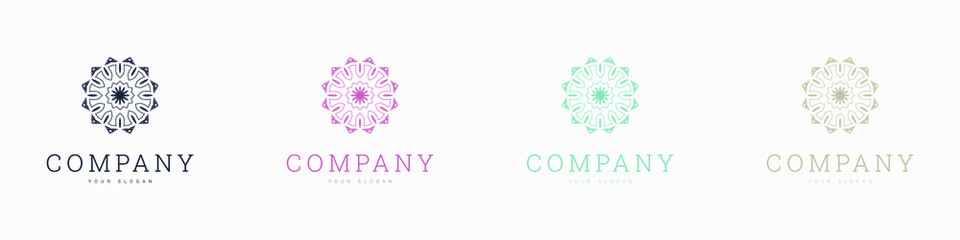 creative multicolour mandala vector logo template design