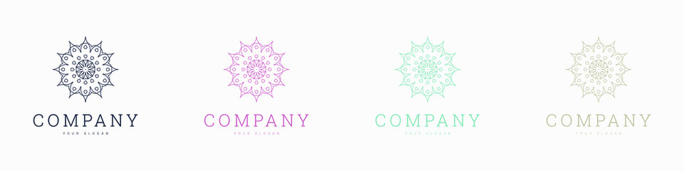 creative multicolour mandala vector logo template design