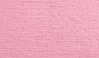 Texture of pink paint brick wall background
