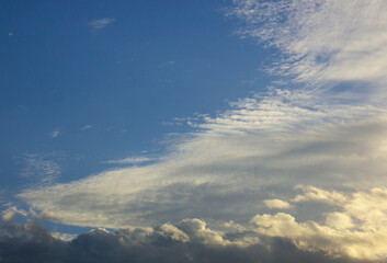 Fototapeta na wymiar Blue Sky Background, Panorama, cloudy sky 