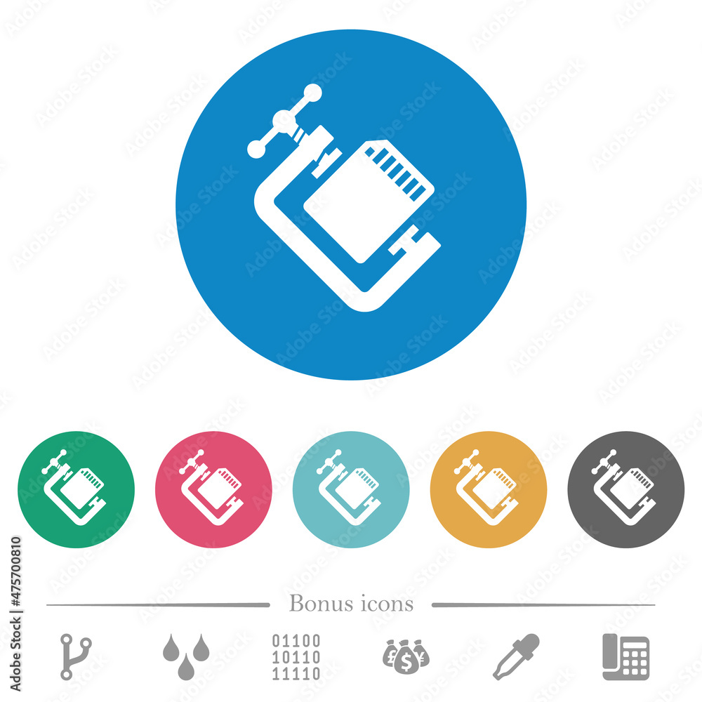 Poster sd memory card compress solid flat round icons