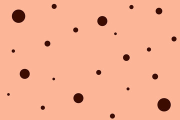 Brown circles of different sizes on a red background