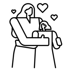 mother line icon