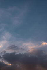 Fototapeta na wymiar blue sky sunset and soft clouds