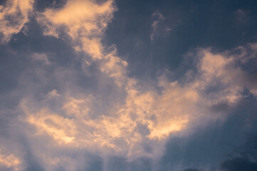 Naklejka na ściany i meble blue sky sunset and soft clouds