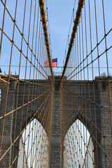Obraz premium Brooklyn Bridge (fragment). New York City, United States
