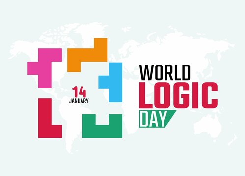 vector graphic of world logic day good for world logic day celebration. flat design. flyer design. flat illustration.