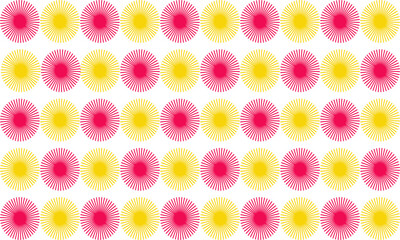 Seamless abstract ornament. Red and yellow pattern on a white background. Vector illustration