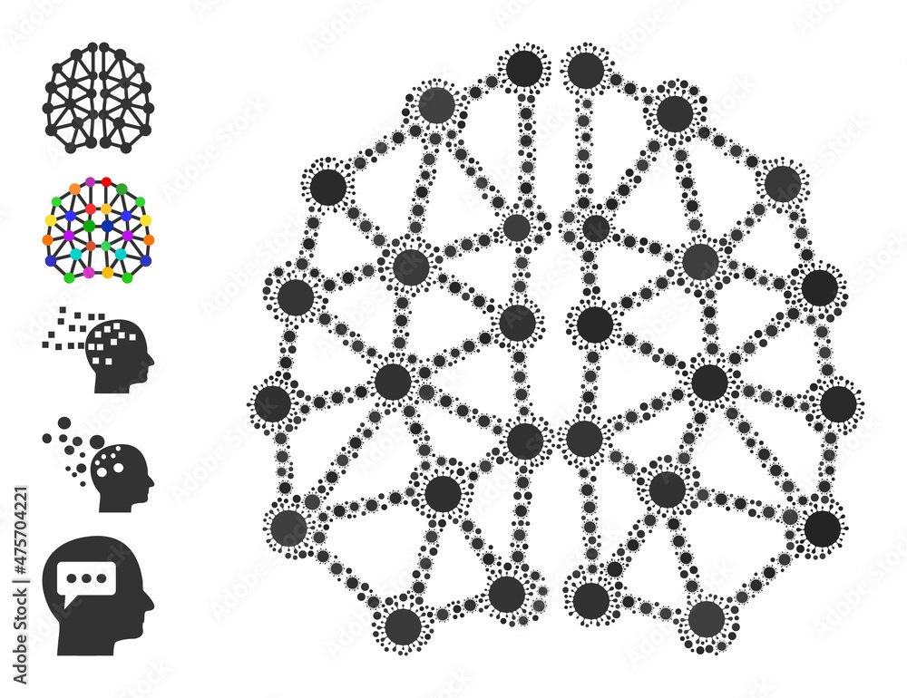 Poster ai structure mosaic icon. vector collage is constructed with scattered infection icons. bacterium mo