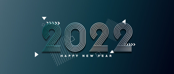 Fototapeta  Happy new year 2022 background illustration obraz