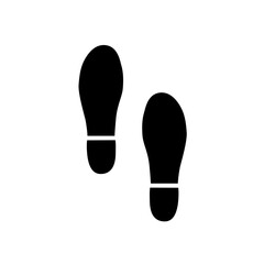 Shoe marks, black badge. Simple flat design. Isolated on white background vector illustration.