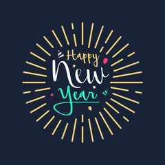 lettering text for happy new year