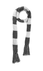 Knitted scarf on a white background.