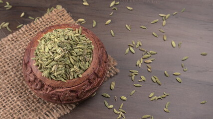 Fennel is a highly aromatic and flavorful herbs used in cooking and drinks are used as breath...