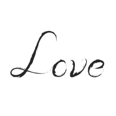hand drawn love word. romantic and love symbol. sketchy element for valentine's day design