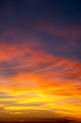 Vivid sky illuminated by the sunset