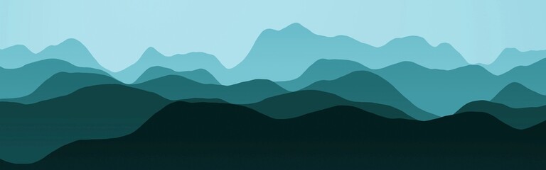 design wide of peaks in fog digital art texture illustration
