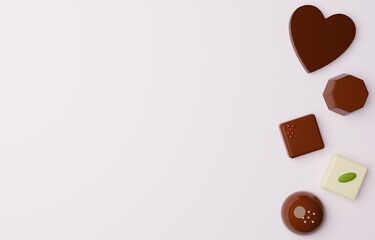 3D素材_バレンタインチョコレート