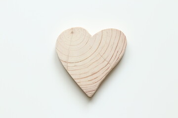 Wooden heart on a light background. Wooden heart.