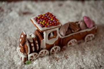 christmas gingerbread train cookies