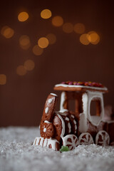 christmas gingerbread train cookies