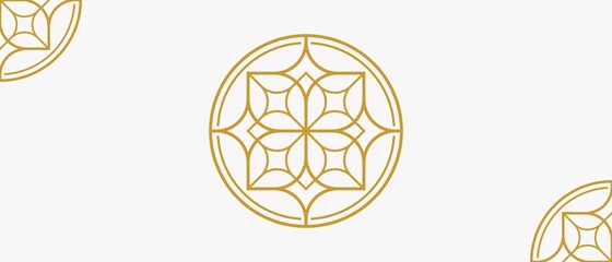 Circular Geometric Morocco Ornament Decoration Circle Vector Logo Template