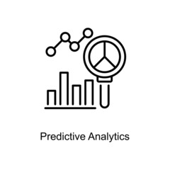Predictive Analytics vector Outline Icon Design illustration. Digitalization and Industry Symbol on White background EPS 10 File