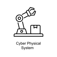 Cyber Physical System vector Outline Icon Design illustration. Digitalization and Industry Symbol on White background EPS 10 File