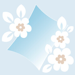 a stylized postcard or banner for an inscription with flowers - graphics. Gift, congratulations