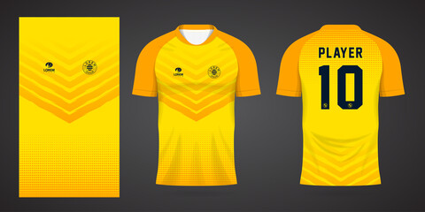 yellow sports shirt jersey design template