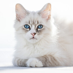 Young Neva masquerade kitten, domestic cat.