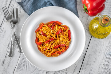 Roasted Red Pepper Spaghetti