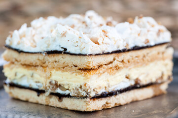 pychotka, pysznotka, ciastka, deser, jedzenie, krem, pieczone, przepyszny, płyta, ciasto, ciasta, czekolada, część, smaczny, biała, przekąska, cukier, delikatesowy, domowe, słodki, swiezy, beza, powid