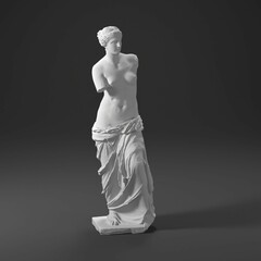 3D render art statue sculpture  Venus de Milo Alexandros Antioch - obrazy, fototapety, plakaty