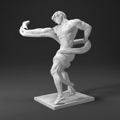 3D render art statue sculpture athlete wrestling python Frederic Leighton