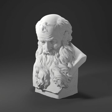 3D render art statue sculpture Old Man Augustin Pajou