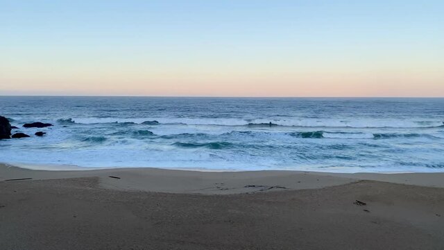Early winter morning at Montara Beach in California