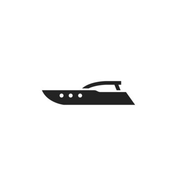 speedboat vector icon. motor boat for sea trip and rest