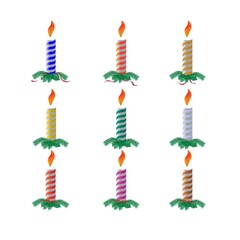 colorful christmas candle set illustration birthday