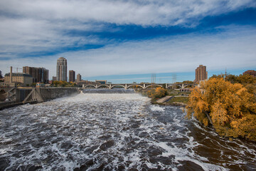 Saint Anthony Falls Lock and Dam. Minneapolis, Minnesota