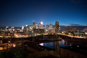 Minneapolis skyline view at Twilight. Minnesota
