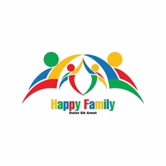 colorful happy family logo, family logo concept idea