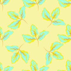 seamless pattern floral. vector illustration with leaves